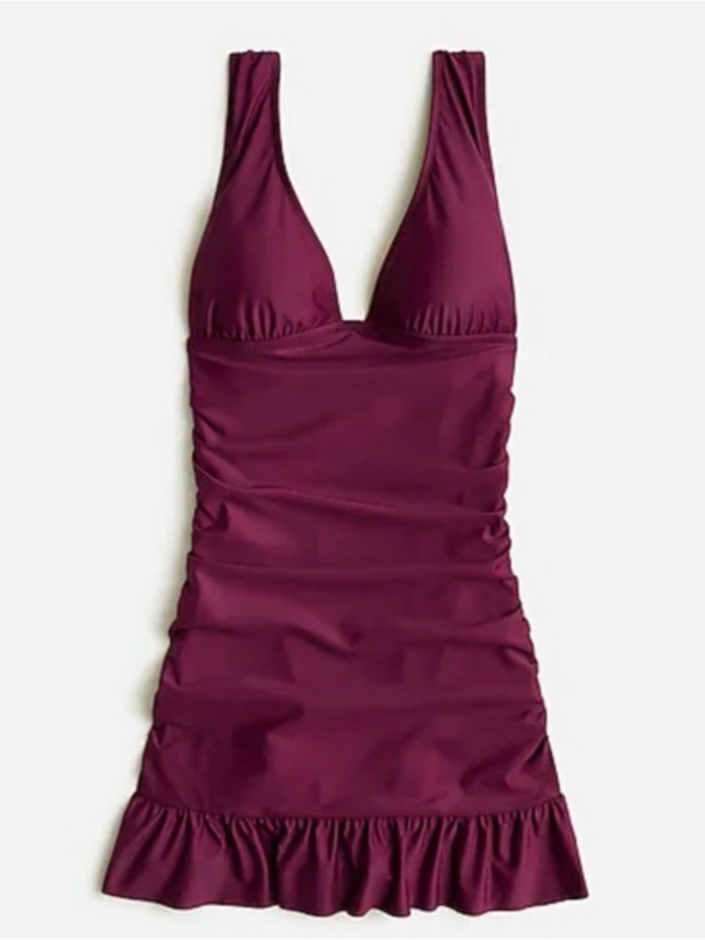 J.Crew Ruched V-neck Swim Dress Sz 8